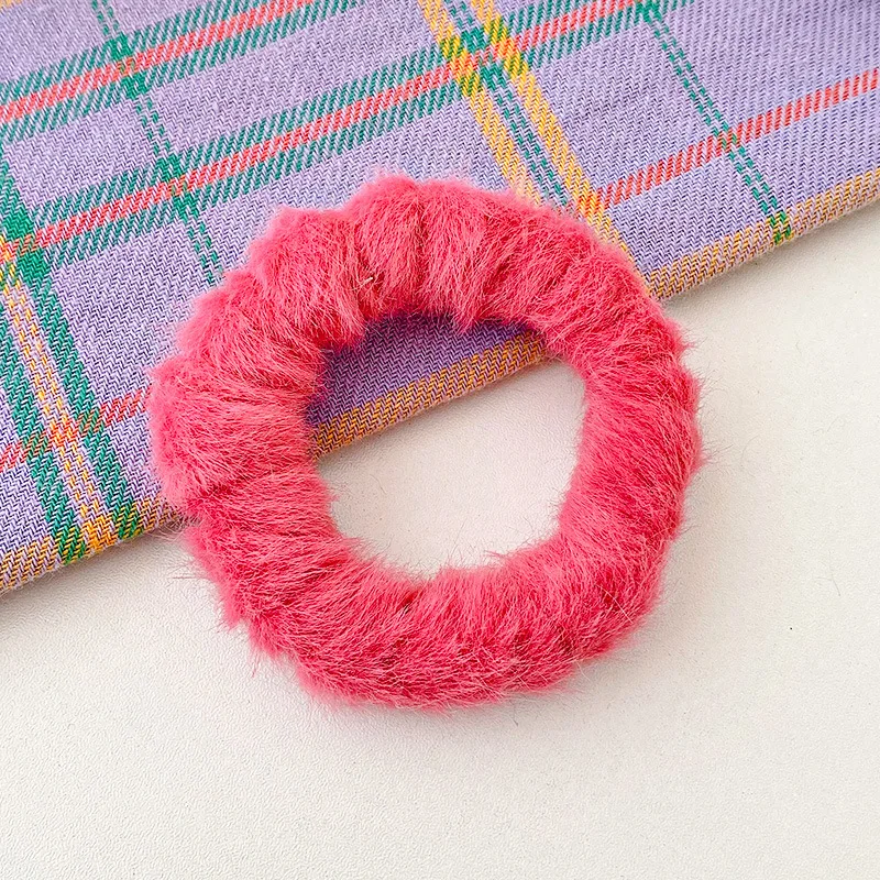 Youyan  New Scrunchie Winter Warm Hair Bands Scrunchie Soft Faux Fur Women Girls Elastic Hair fur Headband diademas por mayor