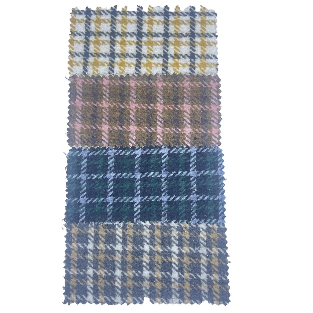 Fabric Supplier Manufacturing Woven Jacquard Plaid Twill Tweed Wool/Polyester Fabrics of Clothing 2435
