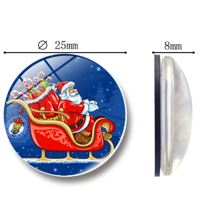 Hot Sale 2021 christmas fridge magnet dome glass fridge magnets/glass cabochon magnets