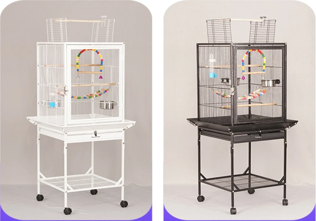 Bangke Wholesale steel bird house High-quality Square Birds Cage Home parrot Breeding Cage Portable Pet Travel nest