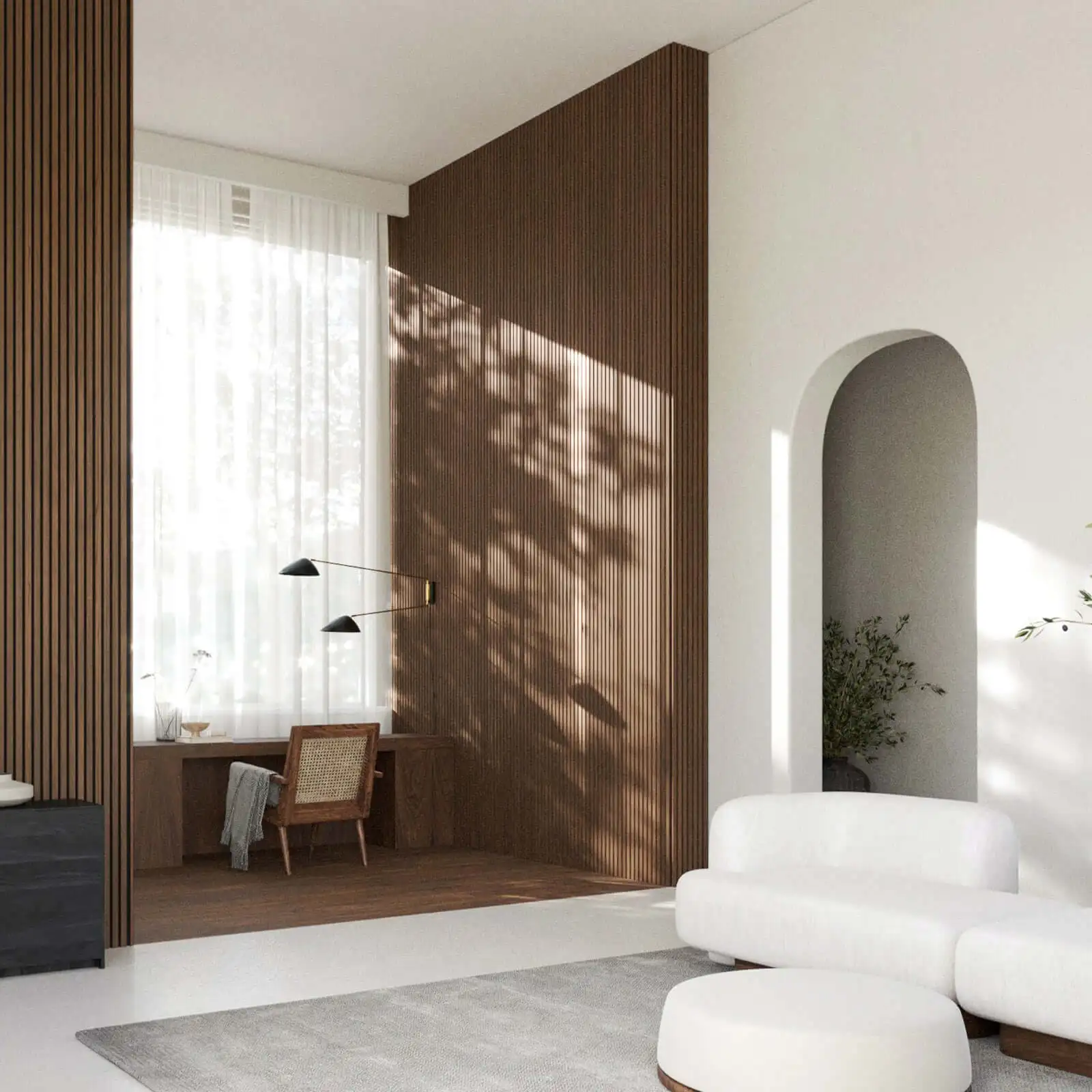 Eco-Friendly Wood Fiber Board Wood Veneer Integrated Wall Panel Decorative Wall Carbon Crystal Wood Board