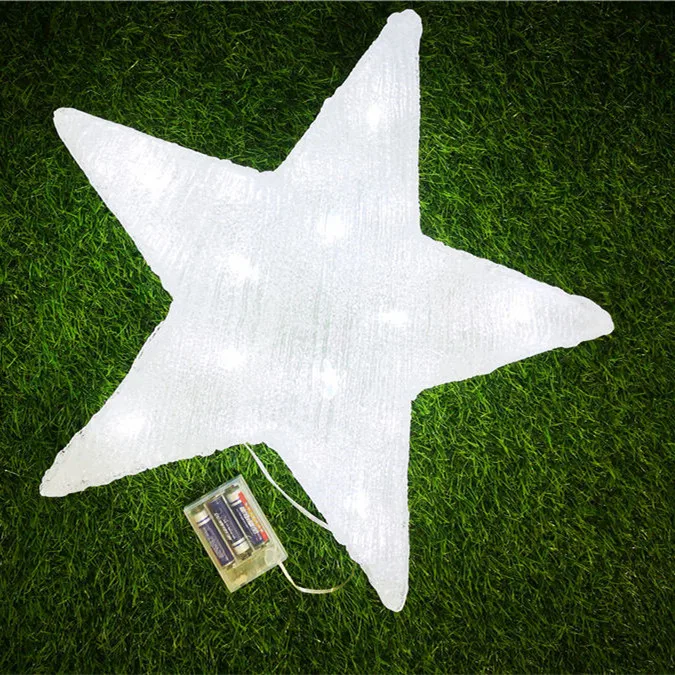 H43CM Five-pointed Star Star LED Table Lamp 3D Acrylic Statue Ramadan Decoration Battery Box lights of christmas