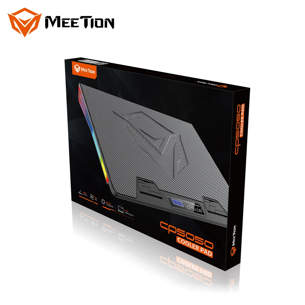 Meetion CP5050 Регулируемый для ноутбука диагональю 17 дюймов Macbook Pro 15 стенд игровой Rgb охлаждающая подставка