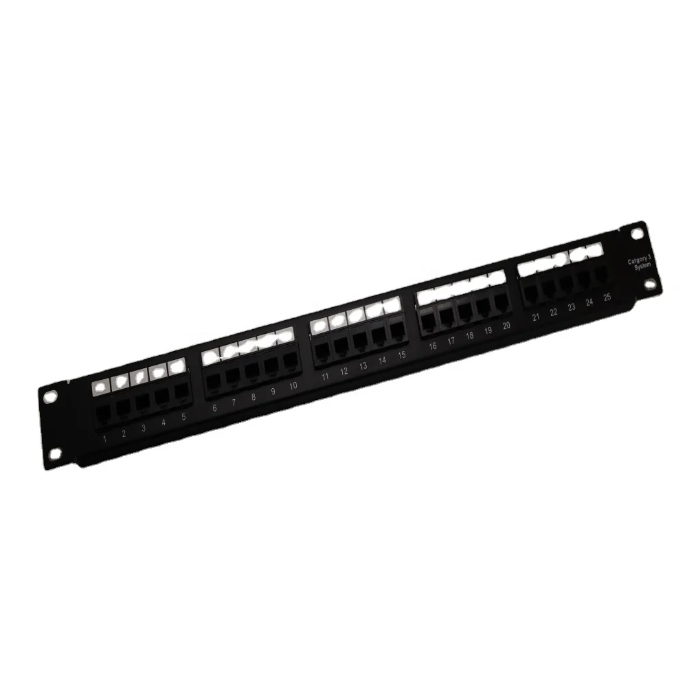 
New Listing High Quality 6P4C With 25Pcs 25 Ports Telephone Patch Panel For Network 