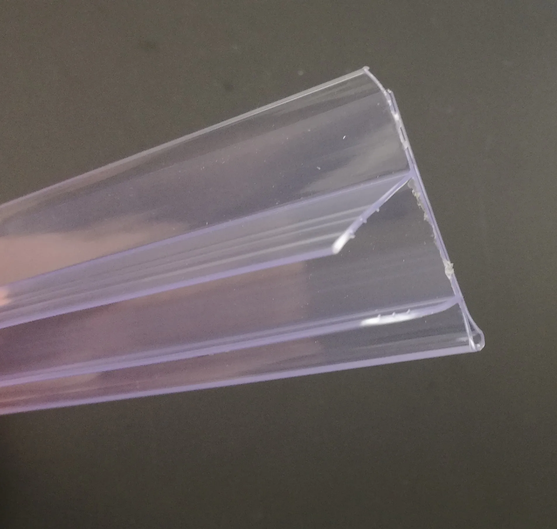 Retailer Store Supermarket 8-10mm H Pvc Plastic Glass Shelf Data Strip Label Holder