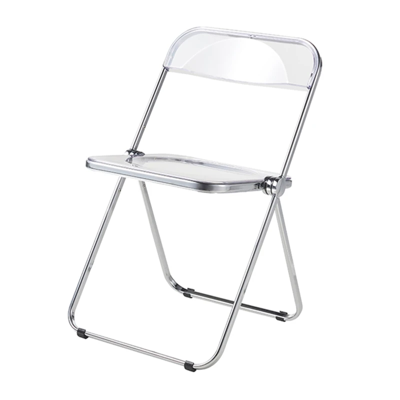 Cheap wholesale home furniture modern plastic crystal design folding dining chair with metal frame