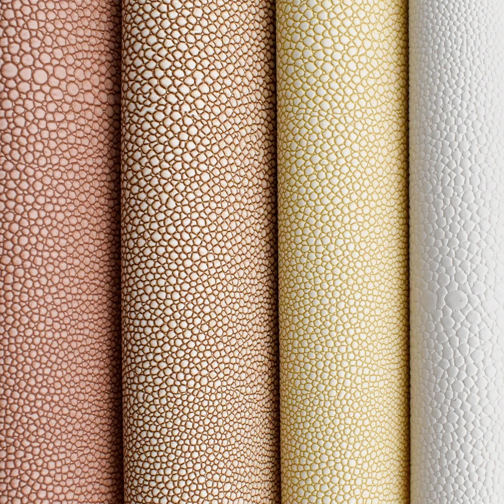 Wholesale Synthetic Leather Upholstery Fabrics Stingray Pattern Printed Shagreen Faux PVC Leather For Sofa, Home Decor