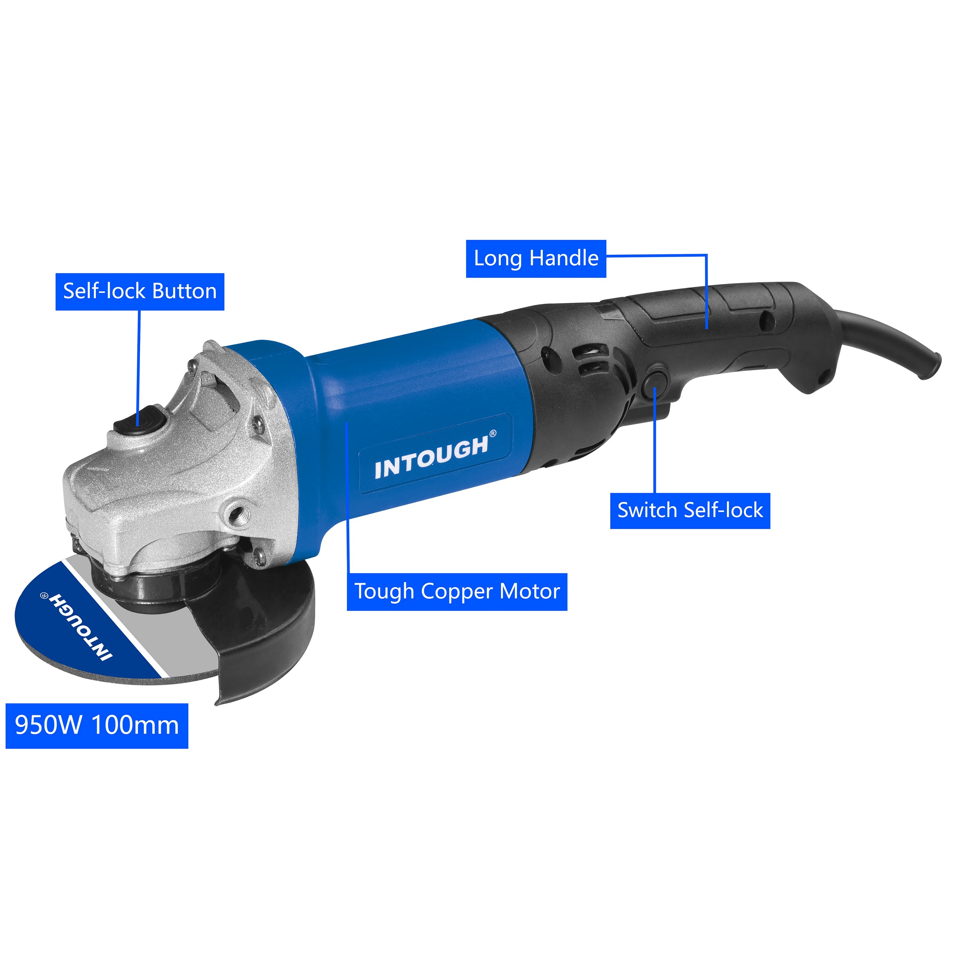 INTOUGH Hot Sale Professional High Quality Mini 100mm 950W Polishing Cutting Electric Tool Sets Angle Grinder