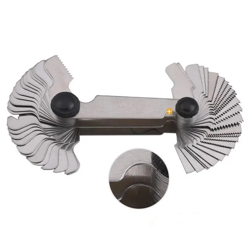 52 Blades Set 55-Degree & Metric 60-Degree Grip Whitworth Screw Thread Pitch Gauge Measuring Gauging Tools