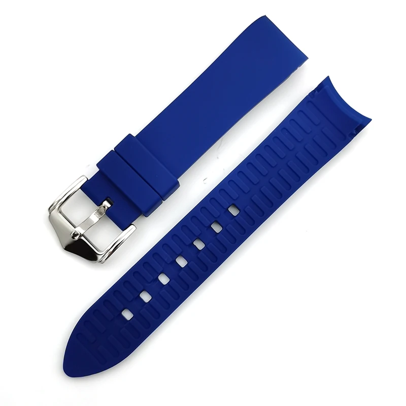 
curve end high quality 18 19 20 21 22 24mm silicone rubber watch bands watch strap 