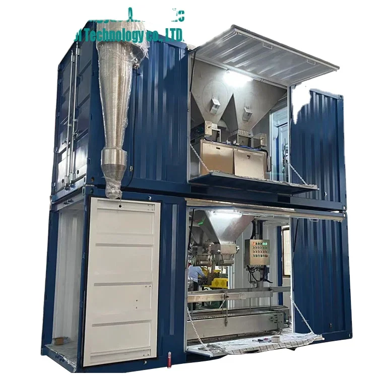 Port unloading movable box type packaging machine sand fertilizer bulk grain transportation packaging equipment