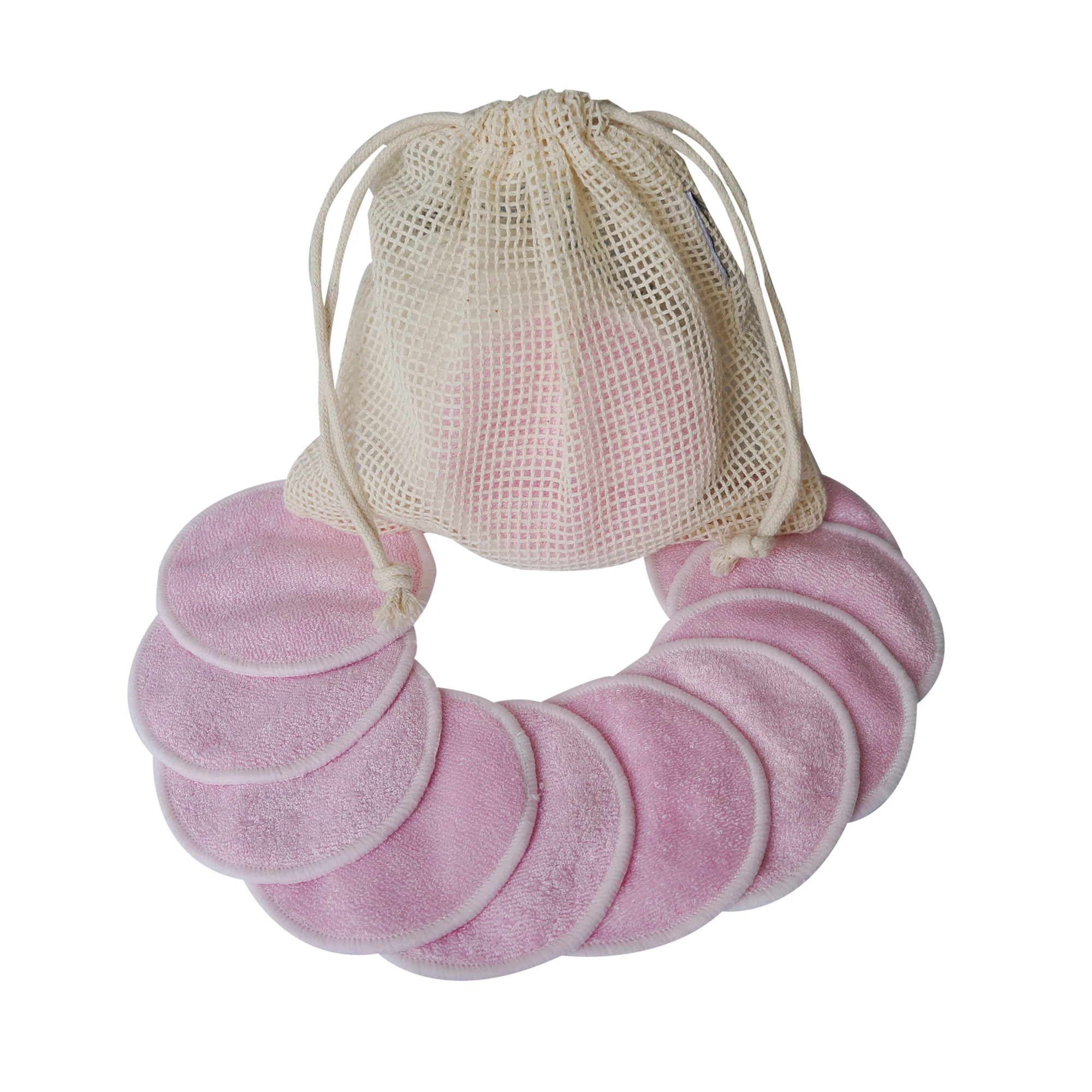 
Wholesale Bamboo Terry Makeup Remover Pads with Storage Bag 