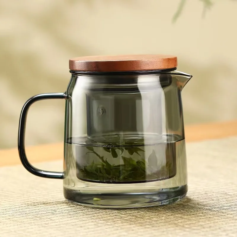 New High borosilicate Thickened Glass Cup mug With Lid For Tea And Water Separation Tea Cup With Tea Filter