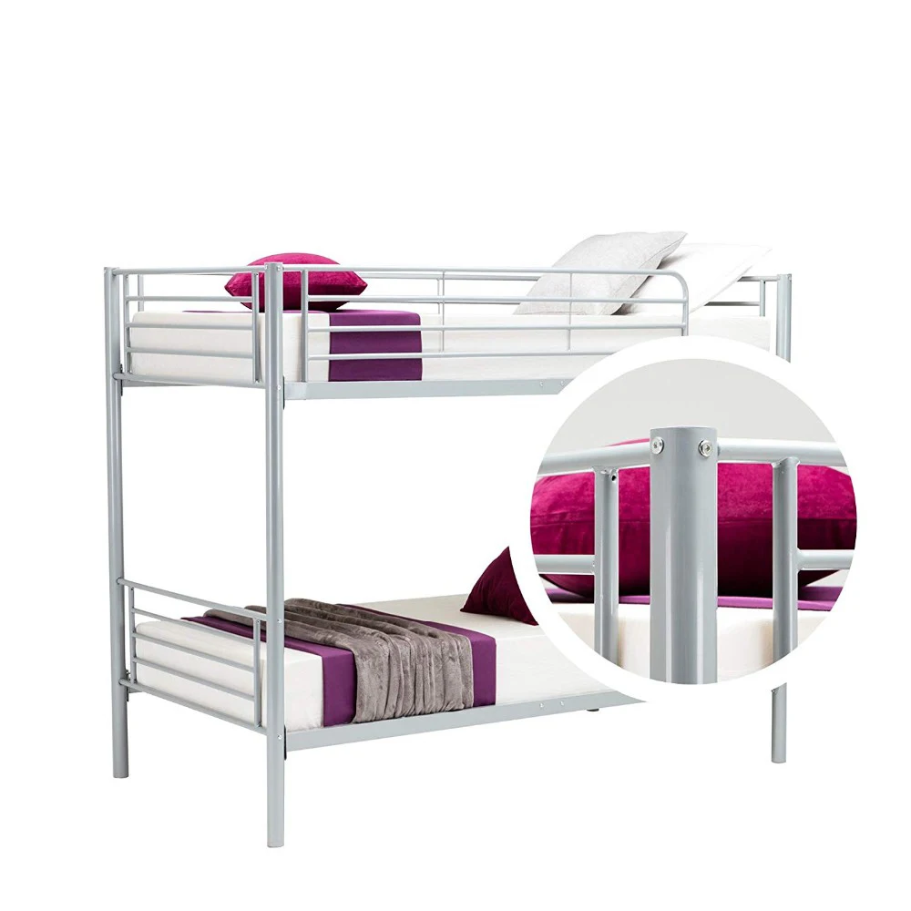 2024 Factory price 2 tier metal dorm bunk bed frame double steel dorm bed for sale High quality super double bunk bed