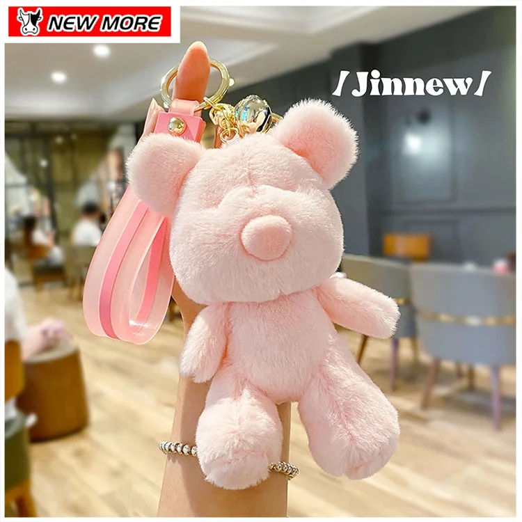 Hot Selling Doll Keyring Pendant Keychain Small Size Stuffed Soft Miniature Bear Cute Soft Mini Toy Bear Plush Key Chains