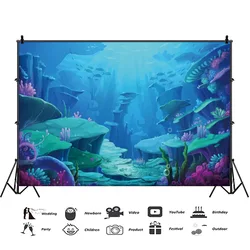 New marine fish coral 3D photo material photography background cloth decorative banner
