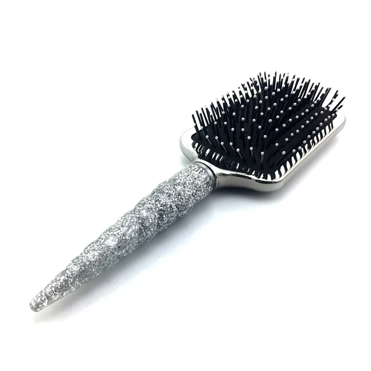 Gold Roller Custom Logo Anti Static Soft Nylon Styling Comb Wave Detangle Curved Vented Hair Brush