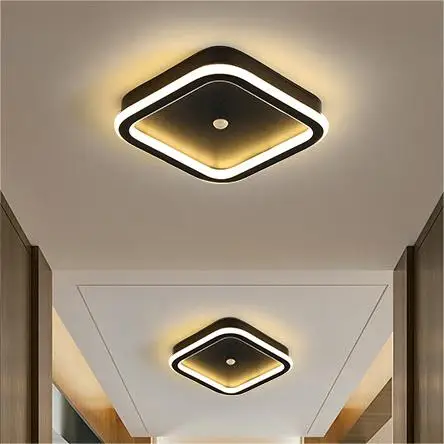 Led Modern Induction Flush Mount Ceiling Lamps Motion Sensor Integrated Detector Surfaced Mounted Light forAisle Corridor