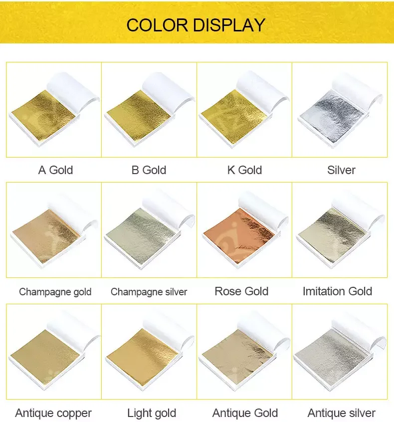 Multifunctional gilding genuine Imitation sheets Taiwan B gold leaf foil 9*9cm for for Craft Art Furniture Decorating