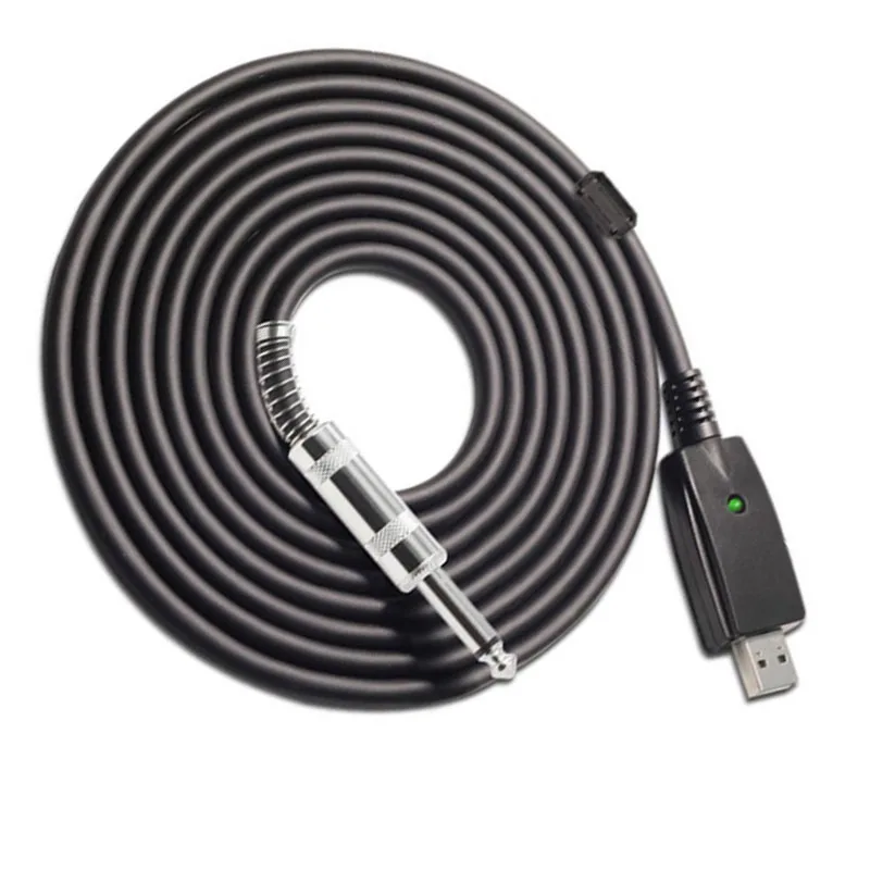 High Quality USB Guitar Cable USB Interface Male to 1/4 inch 6.35mm Male TS Mono Plug usb 2.0 male to xlr Cable