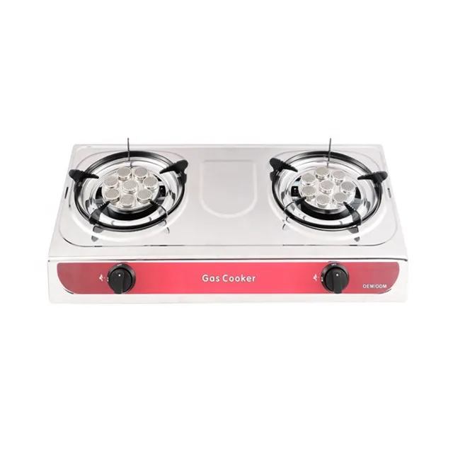 Europe type roast temperature control bbq stainless steel standing restaurant durable stoves 2 gas burner for patio table