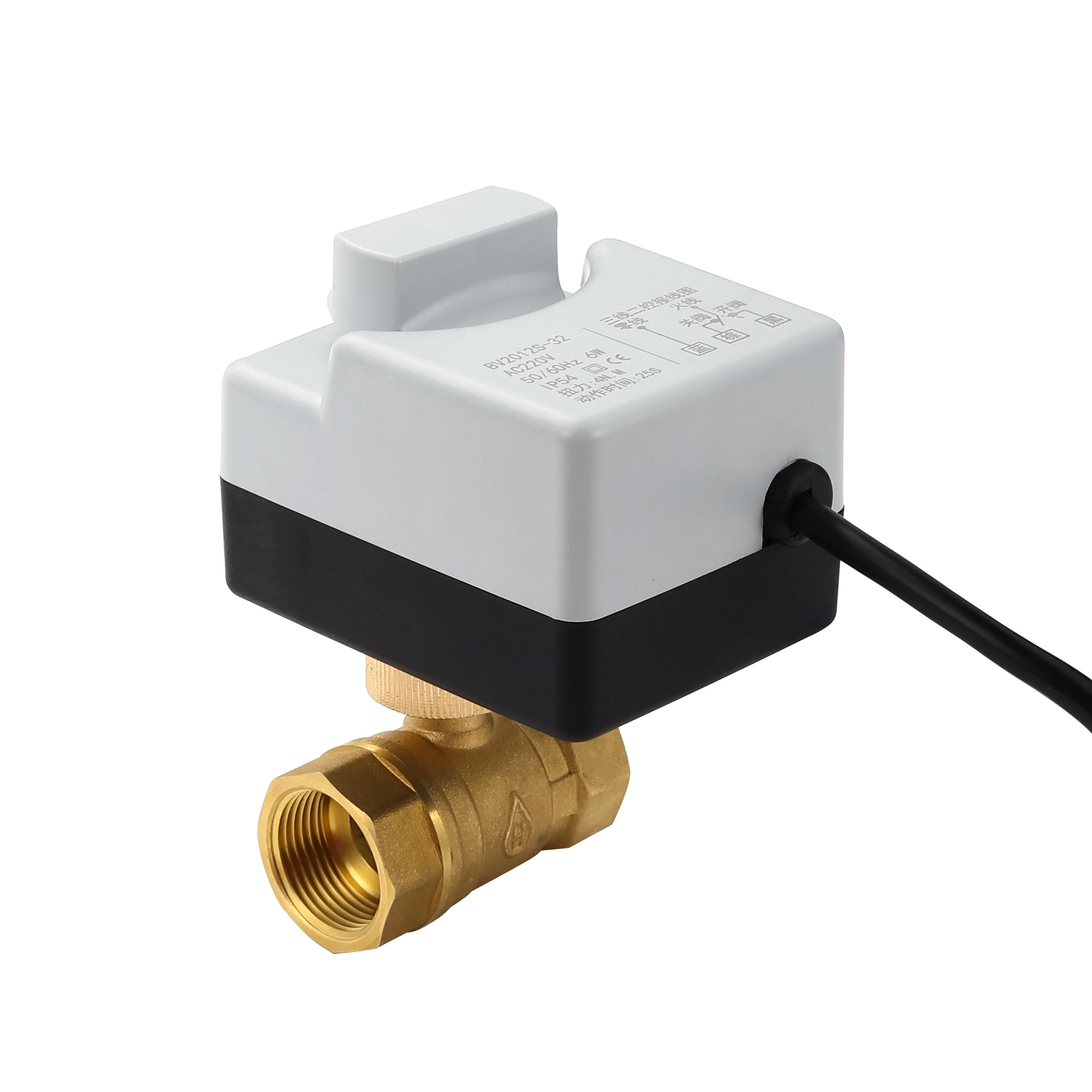 Internal thread ontrol Electric Ball manual and automatic integrated motorized valve 24v Three wire dual control