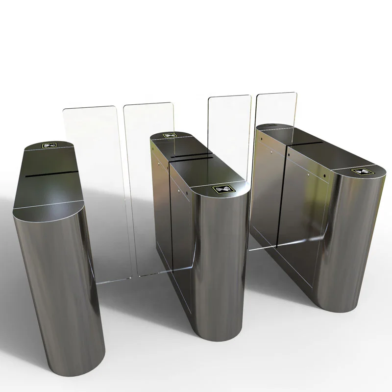 Security Automatic Acrylic Glass Pedestrian QR Code Scanner Sliding Barrier Turnstile Access Control System Gate For Gym