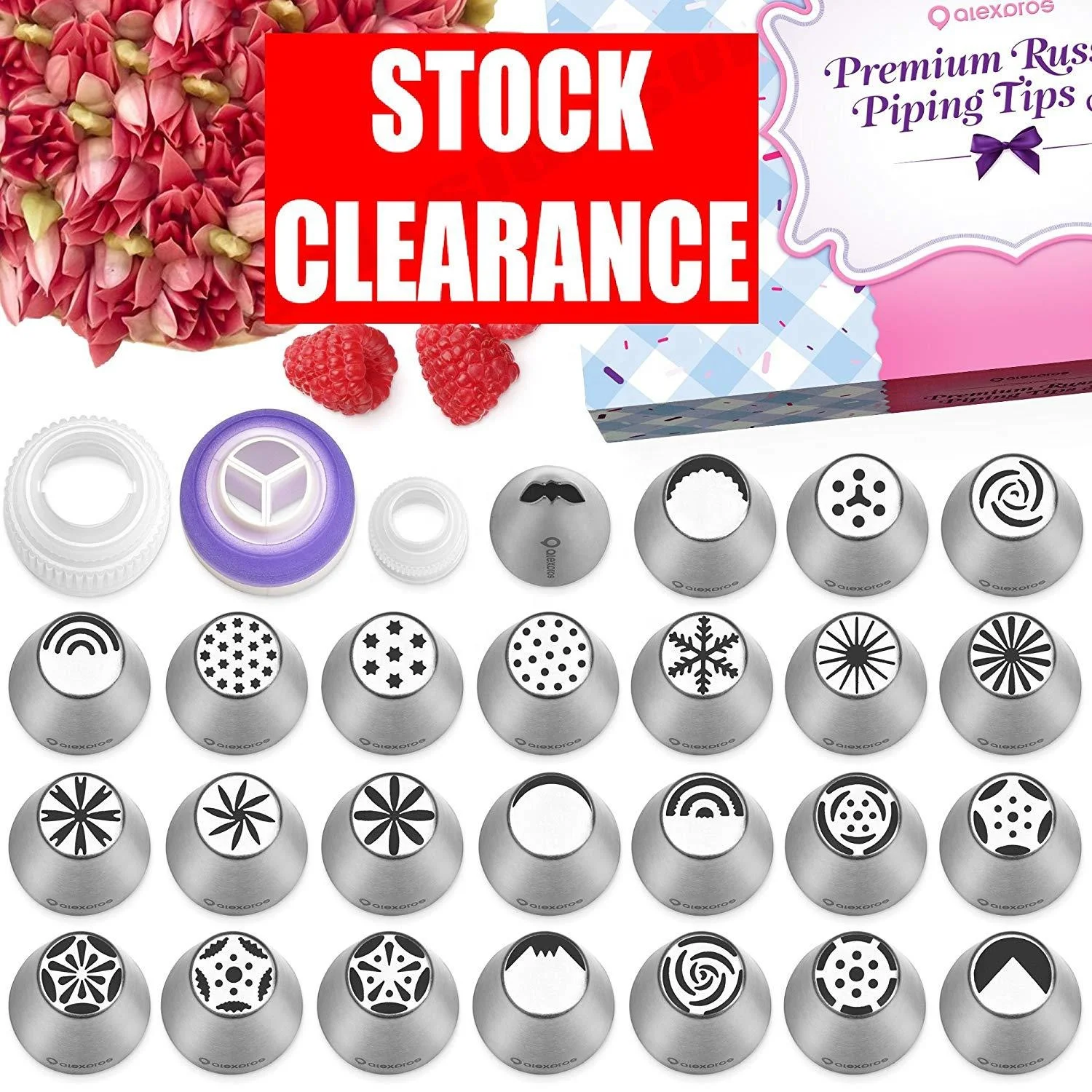 
Hot-selling 49-piece decorating mouth set rose decorating bag DIY cake baking converter kit 