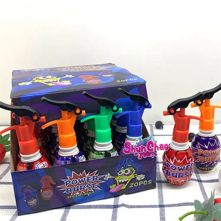 OEM Wholesale Mini Boom Grenade Shape Fruit Flavour Liquid Spray candy