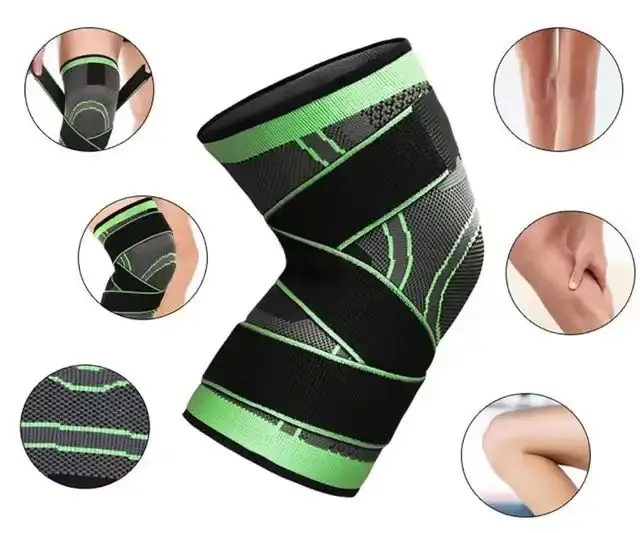 Compression Knee Sleeve, Knee Brace With Adjustable Bandage Non-Slip Knee Support for Men & Women