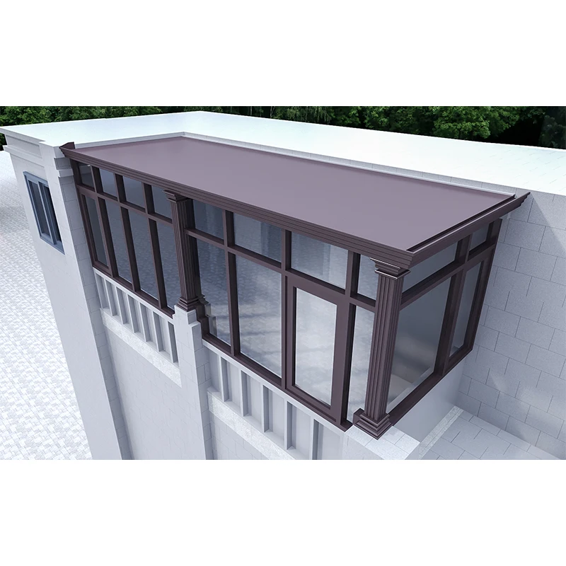 American Modern Style Villa Garden Aluminium Curved Glass Sun Room