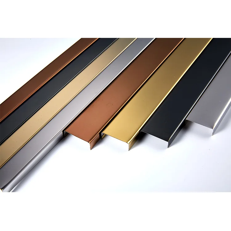 Wall strip stainless steel tile trim for TV backdrop livingroom