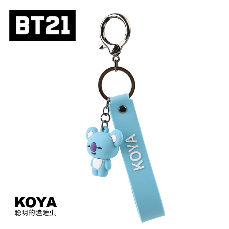 Оптовая продажа брелок для ключей с милым мини-рисунком BT21 KOYA синий