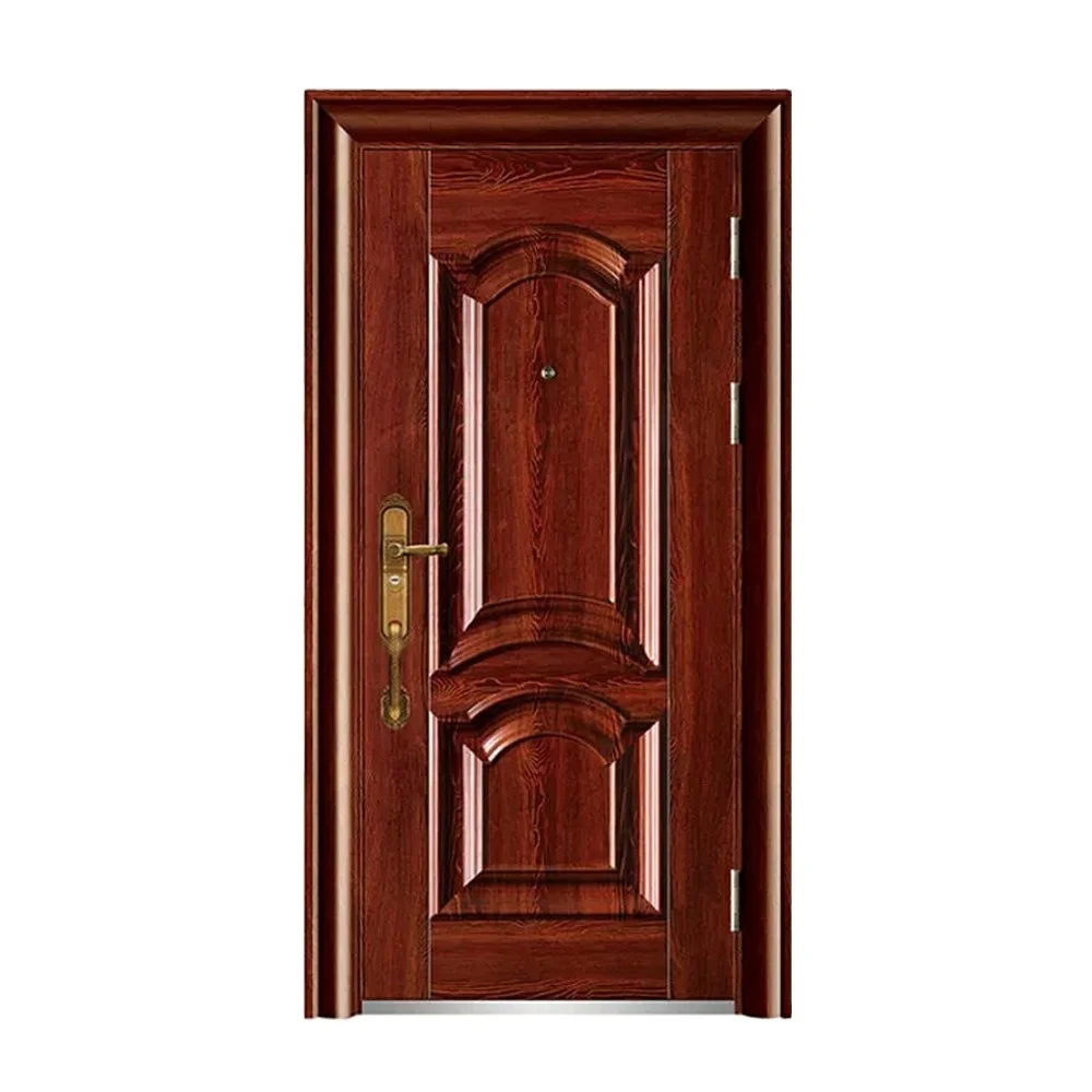 Chinese Style Metal Security Steel Door Classical Design Safety Iron Doors Front Simple Iron Door For Sale