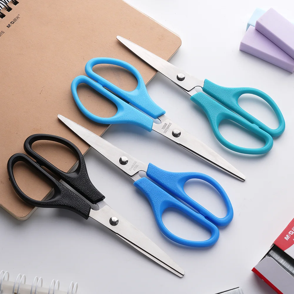 Multicolor student stationery scissors granular non-slip handle stainless steel office scissors  study office paper cutting tool