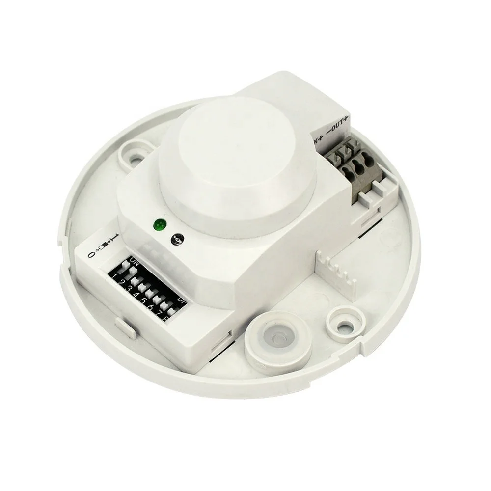 12V-24V 5.8GHz Ceiling Mounted Microwave Radar Sensor Body Motion HF Detector Light Switch