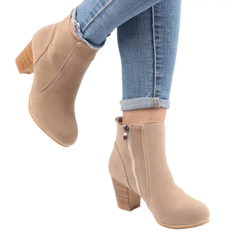 Wholesale thick high heel ankle boots women women shoes