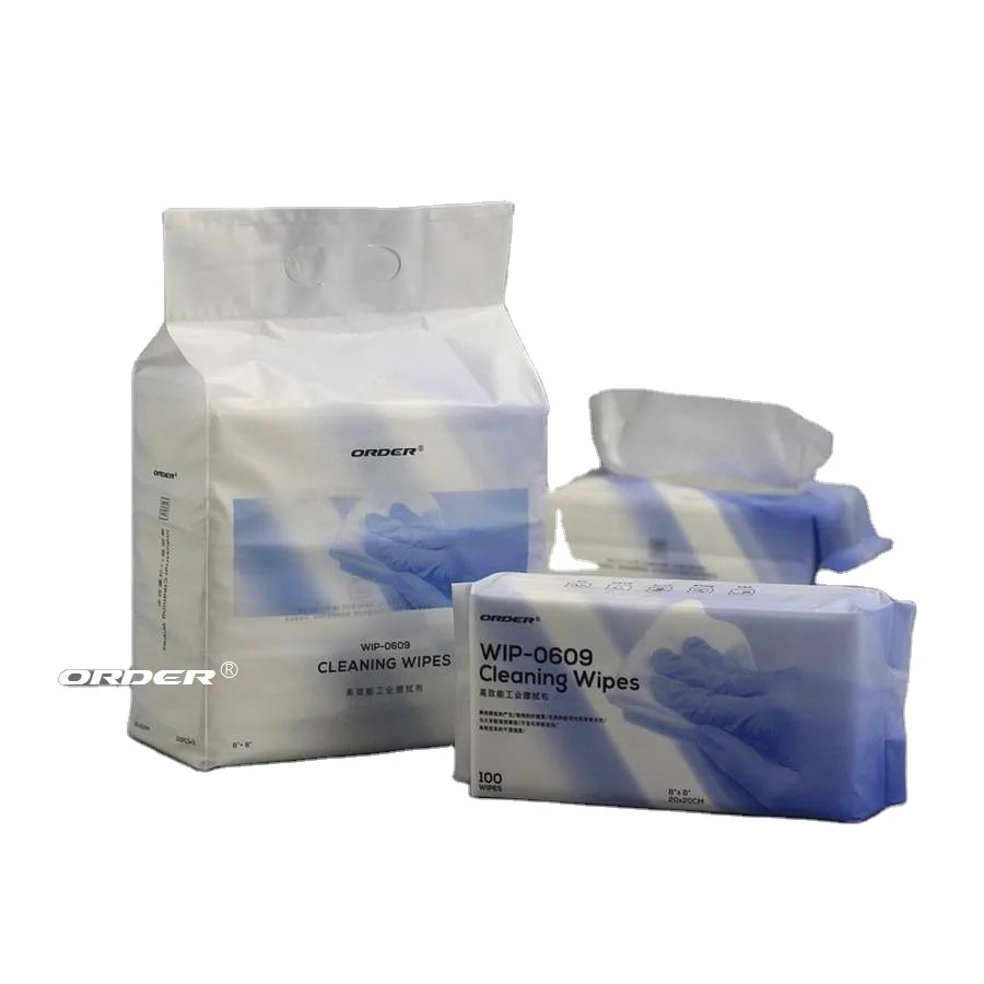 Customized various white cellulose polyester non woven lint free industrial cleaning rags wipes