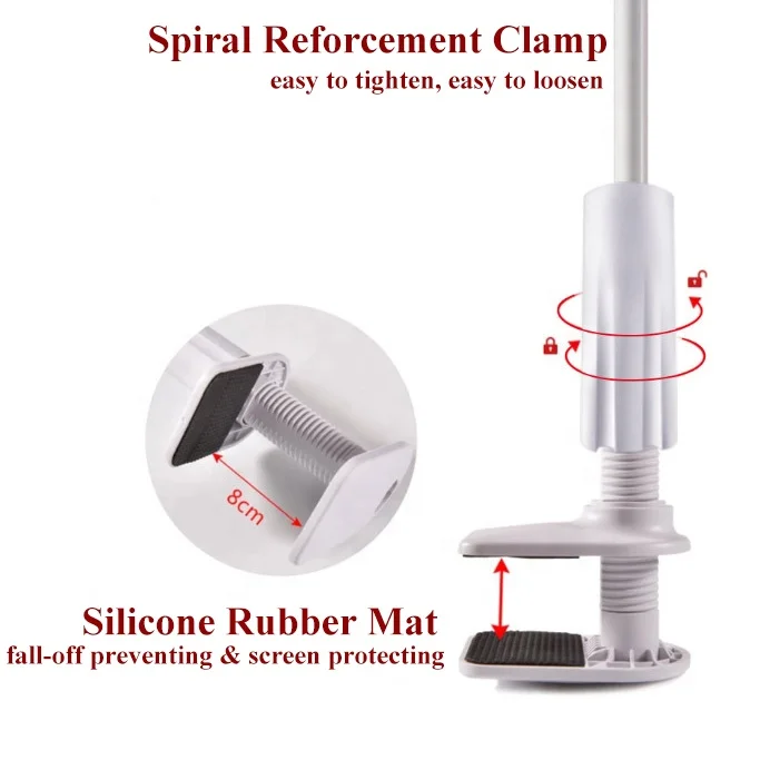 Elongated Table Phone Holder Gooseneck Holder Tripod Stand for Phone Monopod