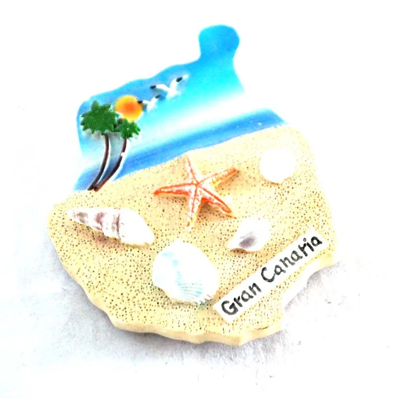 Wholesale custom design Gran Canaria tourist souvenir handmade resin parrot refrigerator magnet