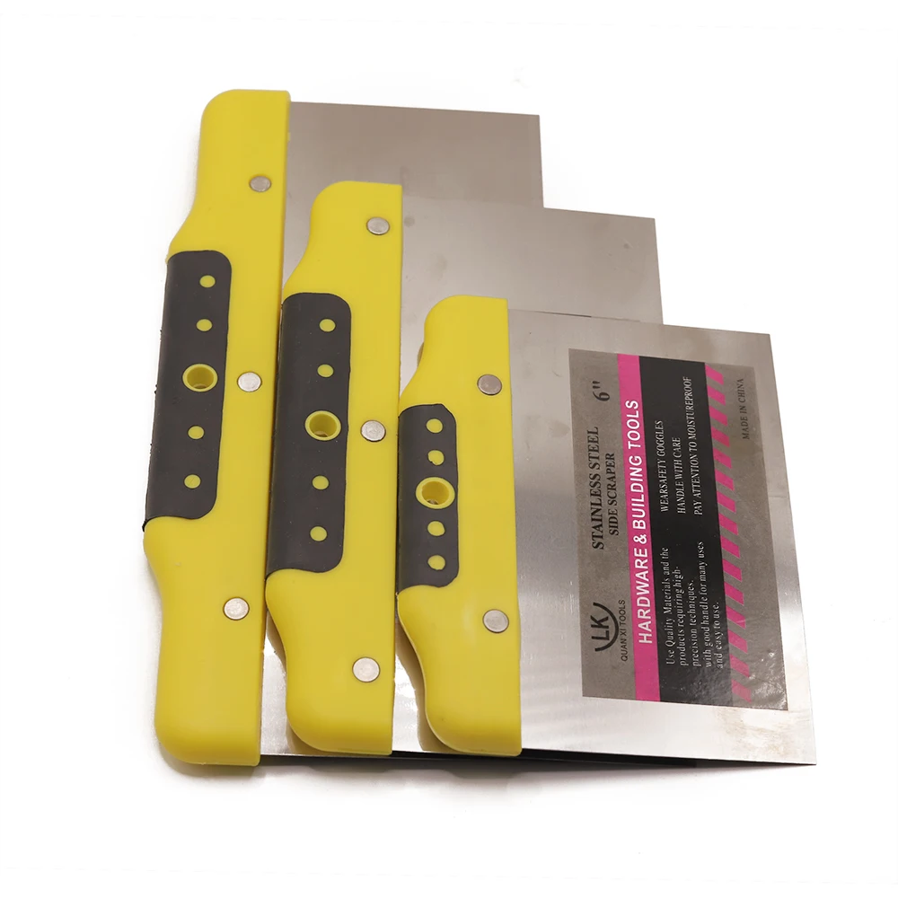GK-K002 Double-color handle flat scraper putty scraper 6in8in10in stainless steel putty knife for building decoration