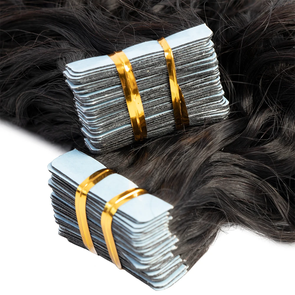 12A invisible tape in hair extensions 100 Raw virgin human hair extensions i tip u tip tape-ins hair double drawn 40pcs/set