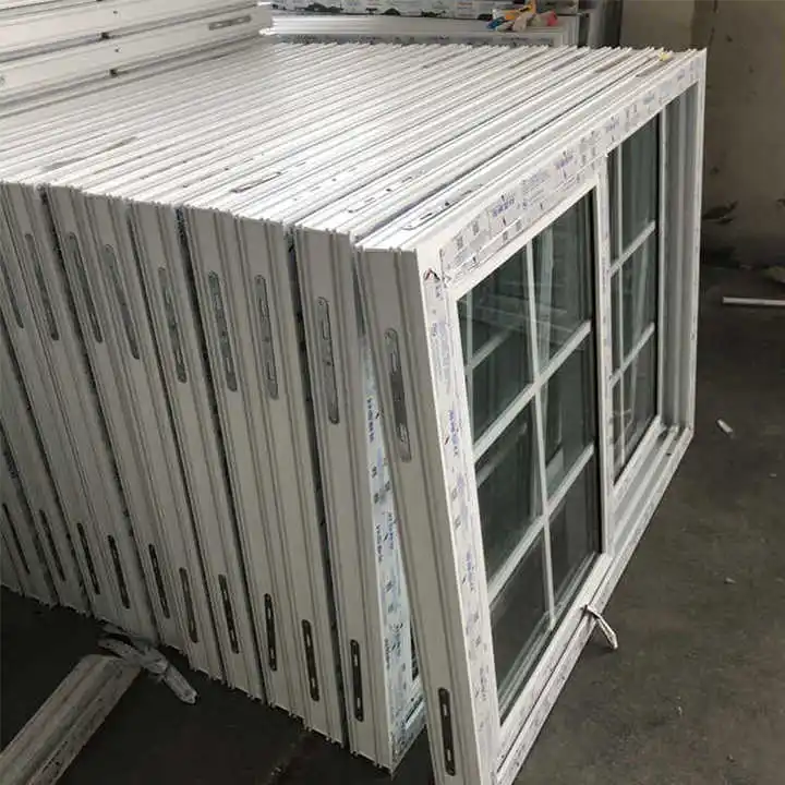 JBDhome Double Glazed Plastic Steel Heat Insulated Security Windows Wholesale Hurricane Proof Double Vertical Sliding Windows