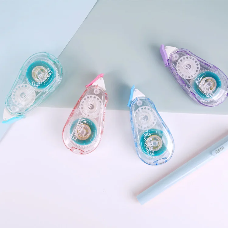 Customized Glue Tape Office and Student 8mm*8m Portable Erasable Dot Glue Refillable Transparent Body Double-sided Adhesive Tape