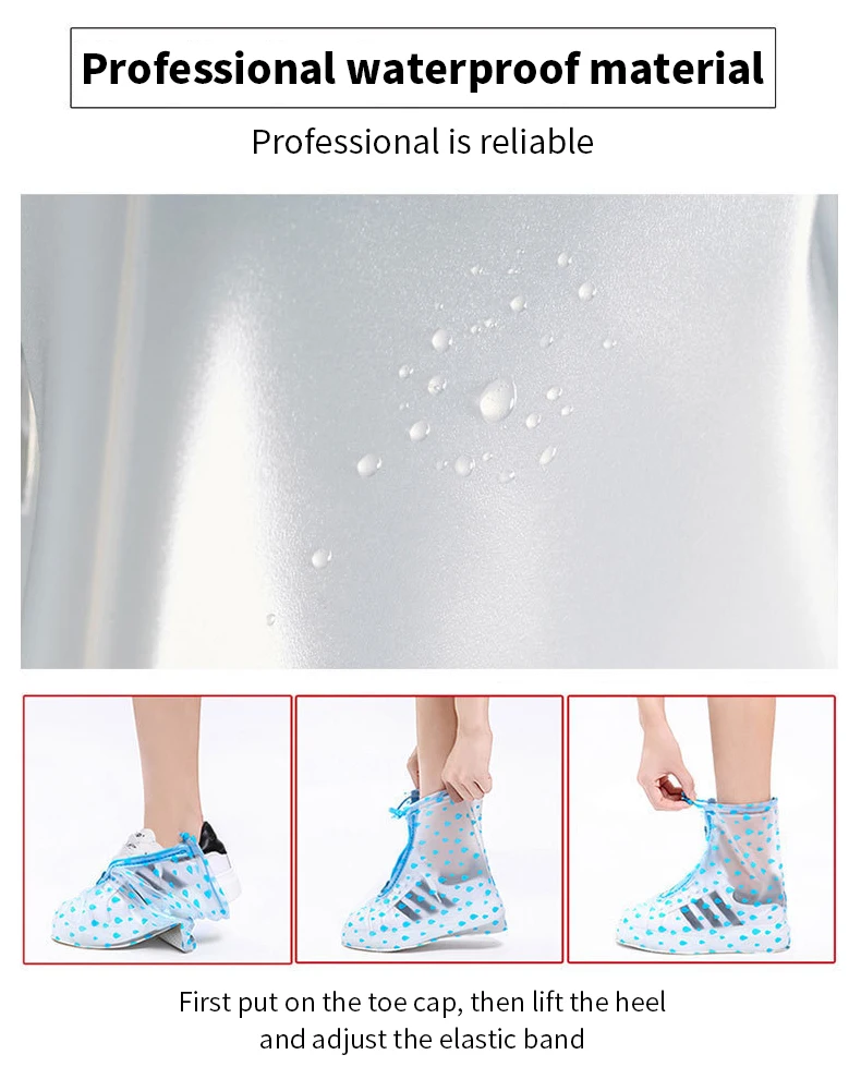 Factory Sell Outdoor Travel Wear PVC Waterproof Rain Boots Cover Reusable Non Slip Boots Protector Rain Shoe Covers