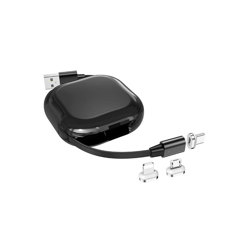 Новинка 2021 3 в 1 Выдвижной Магнитный Usb-кабель для зарядки и передачи данных для iphone и type-c micro