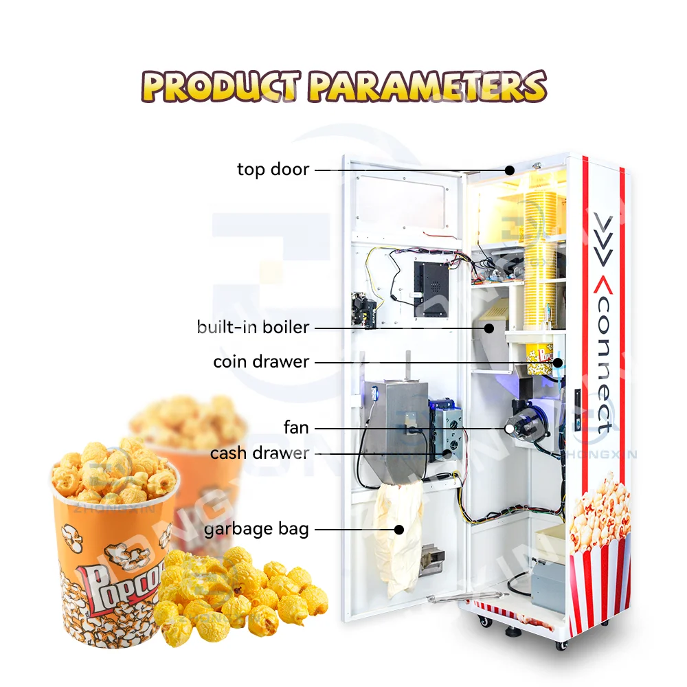 Wholesale Price Cinema Big Electric Automatic Popcorn Maker Popcorn Vending Machine Supplier