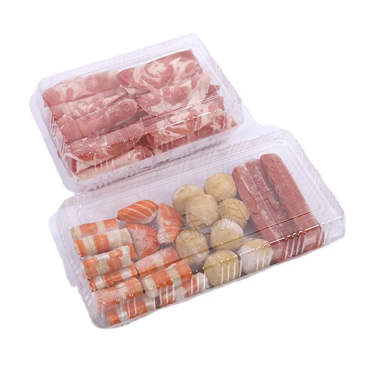 Wholesale Transparent plastic meat packing boxes for frozen meat box packing