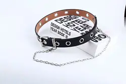 Новый панк-заклепки sil-ver цепочка версия украшения хип-хоп Европейский Американский женский ремень из искусственной кожи