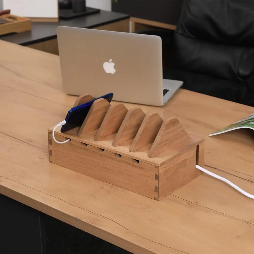 Твердая деревянная Кабельная сборка деревянные инструменты настольные кабели для передачи данных с кабелем питания сортировочные и ящики хранения
